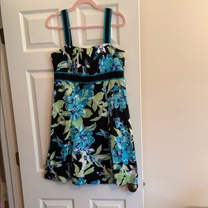 R&K Mini Dress with Blue Floral Design